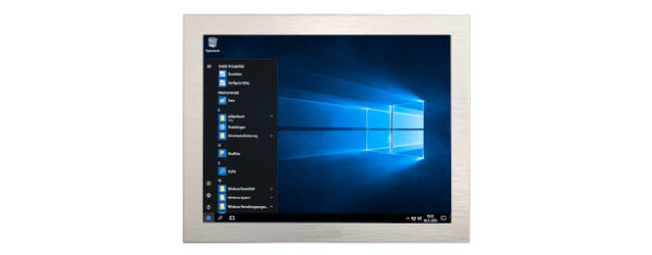 IP66 Industrial all in one Edelstahl PC mit 17 Zoll SXGA Display, lüfterlose Kabylake CPU und projected capacitven (pcap) Touchscreen - Front