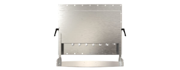 IP66 Industrial all in one Edelstahl PC mit 17 Zoll SXGA Display, lüfterlose Kabylake CPU und projected capacitven (pcap) Touchscreen - Rückseite mit Halter