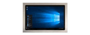 IP66 Industrial all in one Edelstahl PC mit 21,5 Zoll Full-HD Display, lüfterlose Kabylake CPU und projected capacitven (pcap) Touchscreen - Front