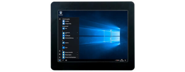 Panel PC mit 8,4 Zoll SVGA (800x600) TFT, lüfterlose CPU und resistiven oder projected capacitven (pcap) Touchscreen Vorderseite