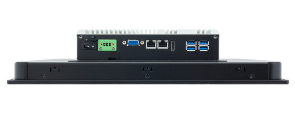 Panel PC with 15 inch XGA (1024x768) TFT, fanless CPU and resistive or projected capacitven (pcap) touch screen io