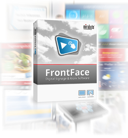 Digital Signage- und Kiosk-Software FrontFace von unserem Partner Mirabyte GmbH & Co. KG